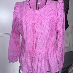 Crown & Ivy Pink Textured Top
